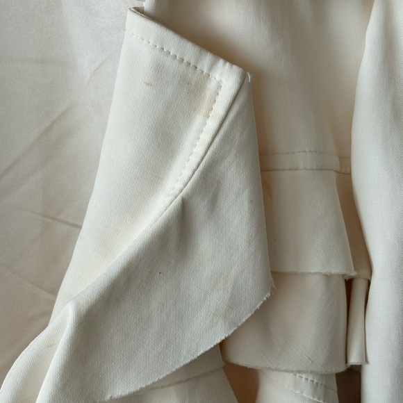 Bebe Cream Ruffle Trench Coat - Picture 11 of 15